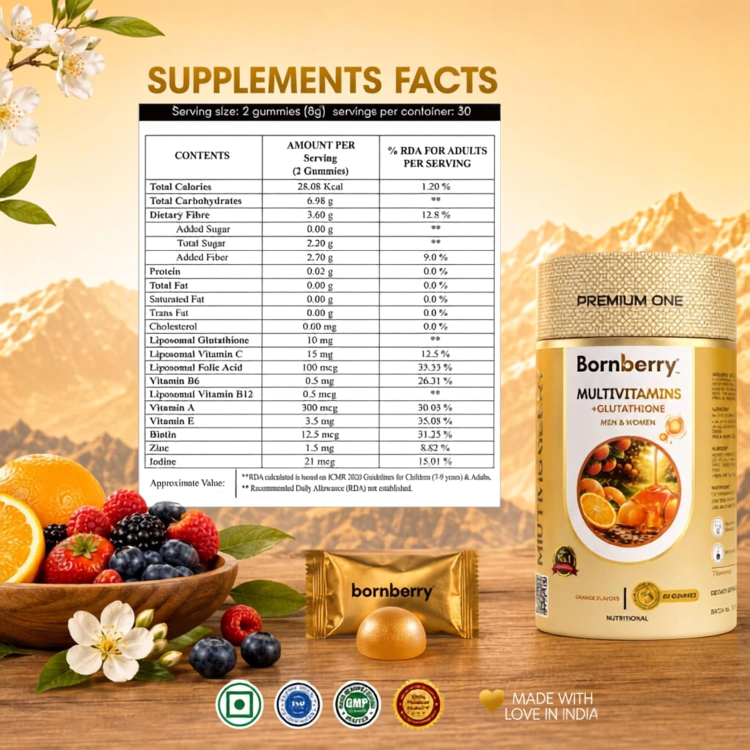 Bornberry Multivitamins + Glutathione